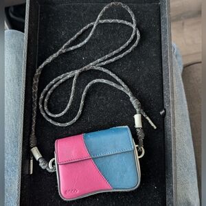 Ecco Pink and Blue Colorblock Mini Crossbody